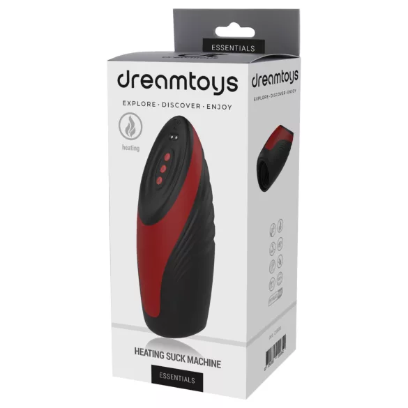 Dreamtoys Essentials - masturbator cu aspirație și vibrații (negru)