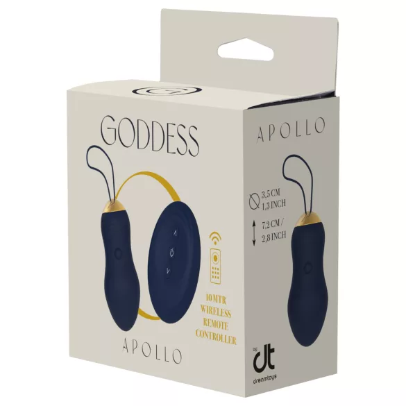 Goddess - ou vibrator purtabil cu telecomandă (albastru închis)
