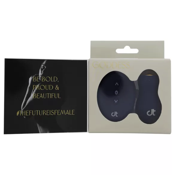 Goddess - ou vibrator purtabil cu telecomandă (albastru închis)
