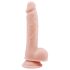 Mr. Dixx 7.6 - dildo cu ventuză și testicule - culoare natur, 19,5cm