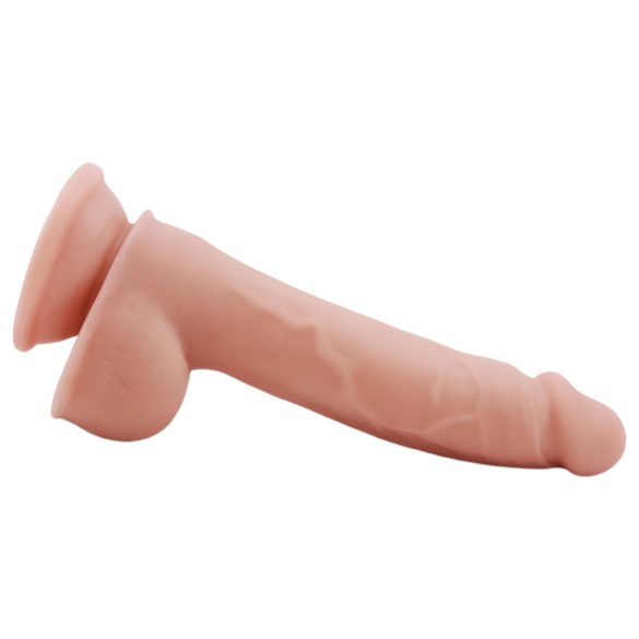 Mr. Dixx 7.6 - dildo cu ventuză și testicule - culoare natur, 19,5cm