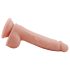 Mr. Dixx 7.6 - dildo cu ventuză și testicule - culoare natur, 19,5cm