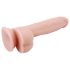 Mr. Dixx 7.6 - dildo cu ventuză și testicule - culoare natur, 19,5cm