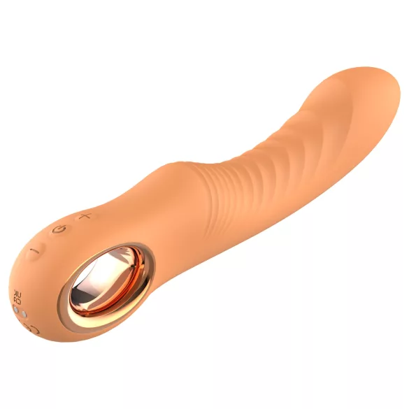 Glam - vibrator flexibil cu striații (culoare piersică)