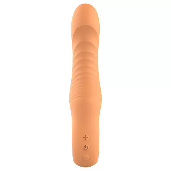 Glam - vibrator flexibil cu striații (culoare piersică)
