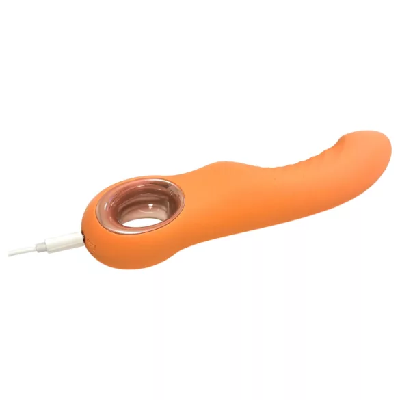 Glam - vibrator flexibil cu striații (culoare piersică)