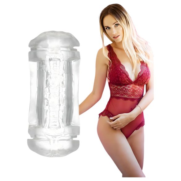 The Girl Next Door Sophia - jucărie sexuală vagin și gură - silicon transparent