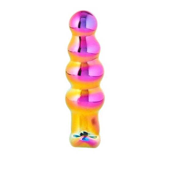 Glamour Glass - vibrator anal din sticlă cu radio - sferic (colorat)