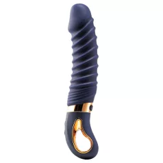   Goddess - vibrator cu nervuri încălzitor (albastru închis)