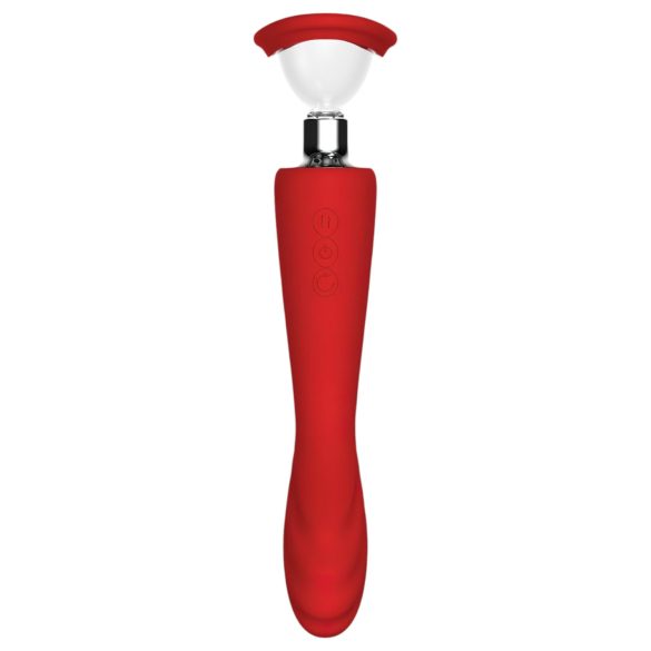 Red Revolution Georgia - Vibrator G-spot și pompă intima (roșu)