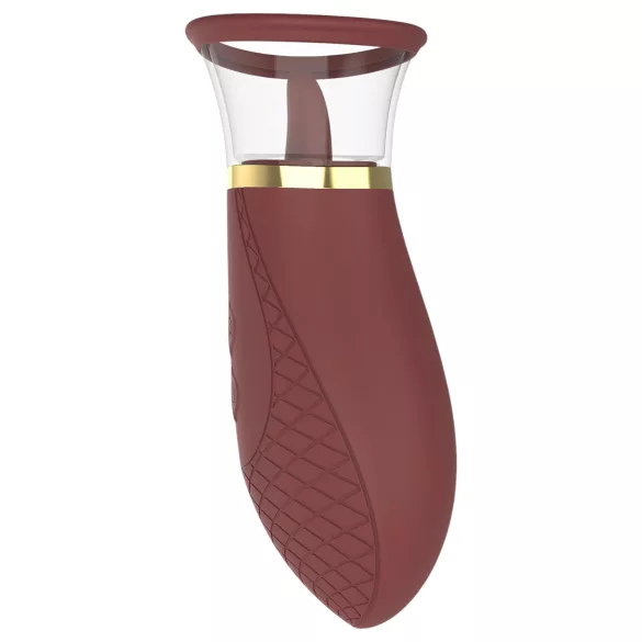 Dreamtoys Roxy - vibrator cu funcție de sucțiune și lins - bordó