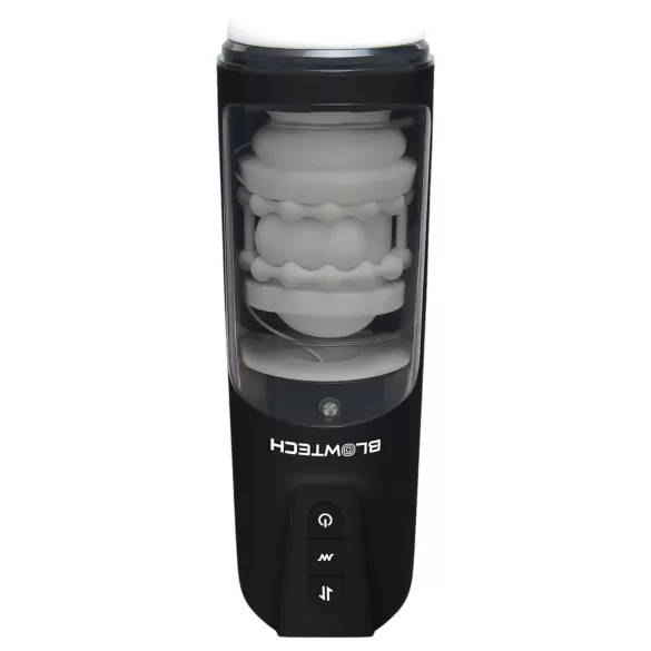 Dreamtoys Blowtech - masturbator negru cu vibrații și mișcare verticală