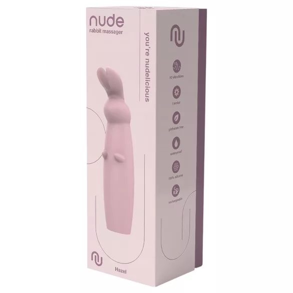 Nude Hazel - vibrator clitoral tip iepuraș cu acumulator - mov