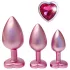 Dreamtoys Gleaming Love - set de dopuri anale în formă de inimă (roz)