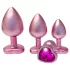 Dreamtoys Gleaming Love - set de dopuri anale în formă de inimă (roz)