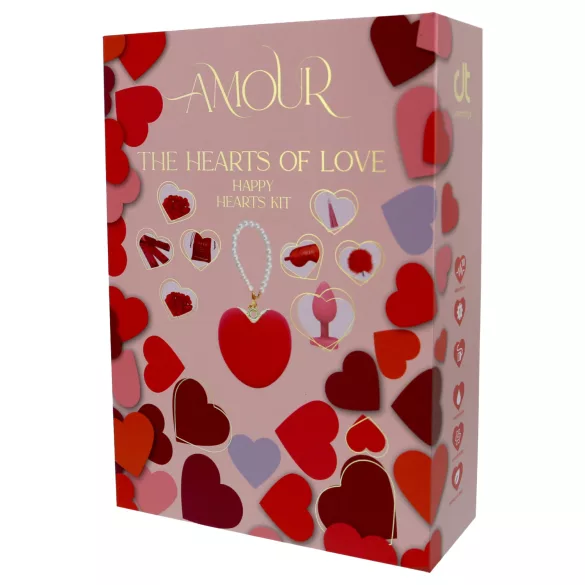 Dreamtoys Amour - set cadou cu vibrator în formă de inimă (roșu)