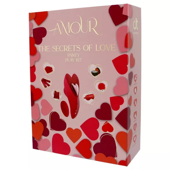 Dreamtoys Amour - set vibrator chiloți purtabil (roșu)
