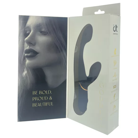 Goddess - vibrator pentru cuplu cu capăt mobil (albastru închis)