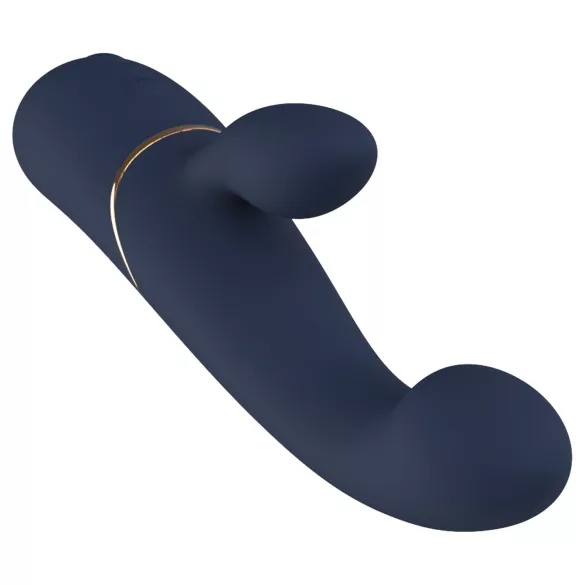Goddess - vibrator pentru cuplu cu capăt mobil (albastru închis)