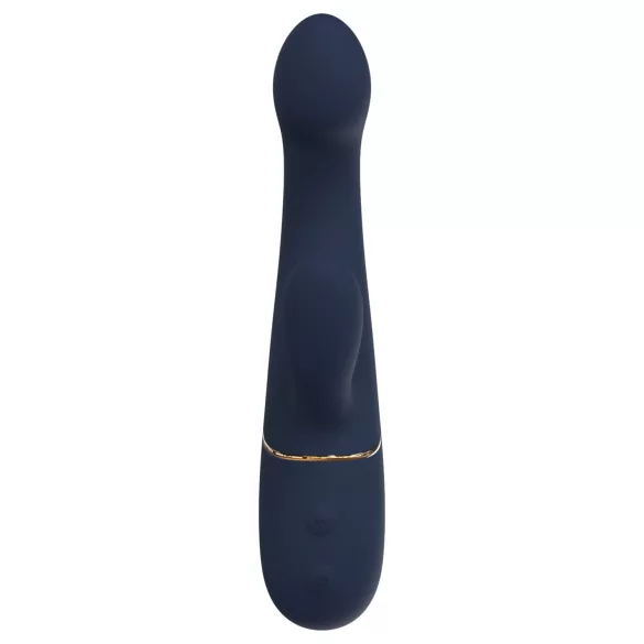 Goddess - vibrator pentru cuplu cu capăt mobil (albastru închis)