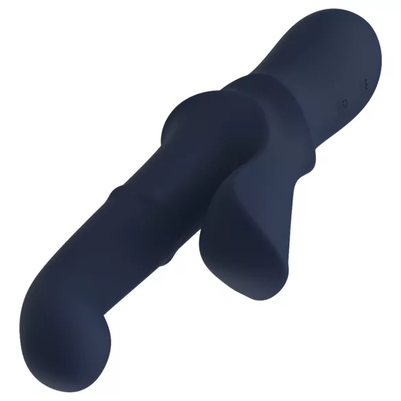 Zeița Iris - vibrator cu braț clitoridian cu mărgele (albastru)