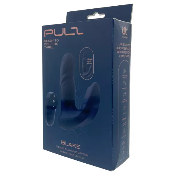 Dreamtoys Pulz - vibrator anal cu mișcare de împingere și telecomandă (albastru)