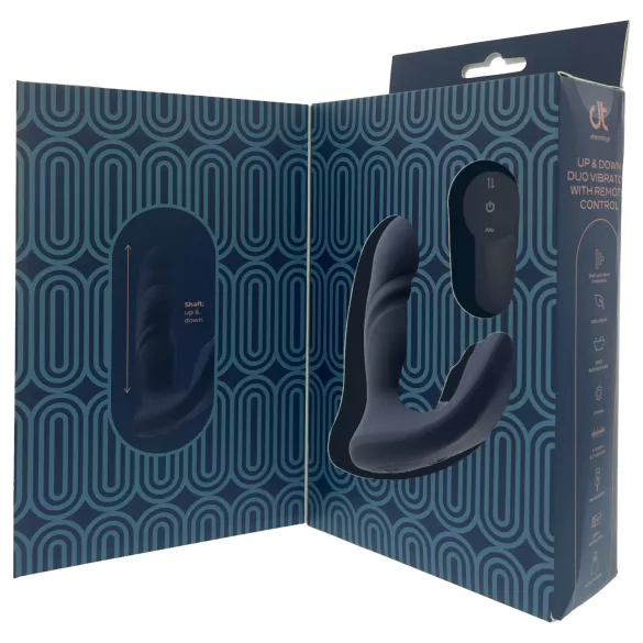 Dreamtoys Pulz - vibrator anal cu mișcare de împingere și telecomandă (albastru)