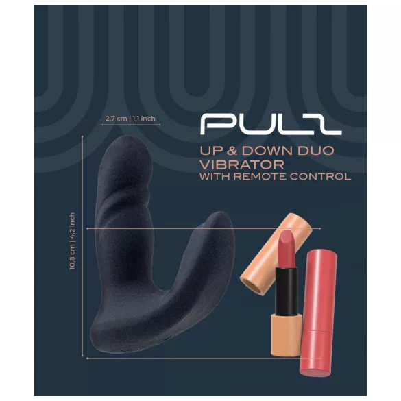 Dreamtoys Pulz - vibrator anal cu mișcare de împingere și telecomandă (albastru)