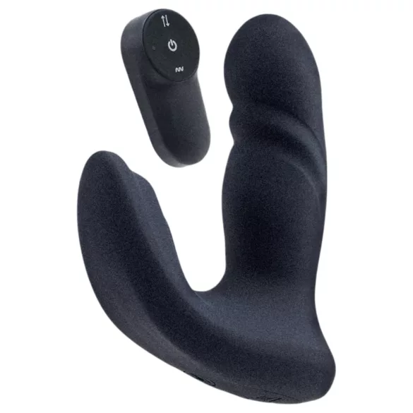Dreamtoys Pulz - vibrator anal cu mișcare de împingere și telecomandă (albastru)