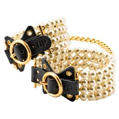 Allure - cătușe pentru glezne cu mărgele - negru