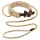 Allure - choker cu perle și lesă - negru