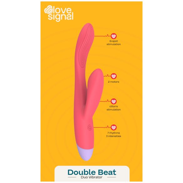 Dreamtoys - Vibrator dublu pentru punctul G și clitoris - roșu