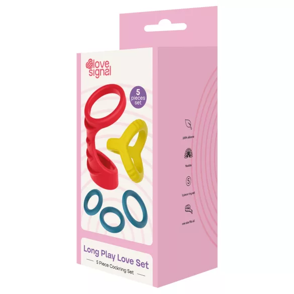Dreamtoys Love Signal - set de inele pentru penis (multicolor)