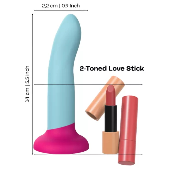Dreamtoys Love Signal - dildo mic din silicon bicolor (albastru)