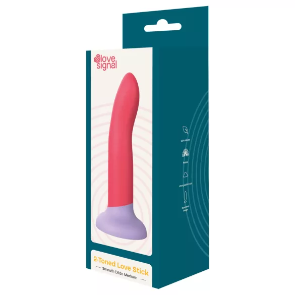 Dreamtoys Love Signal - dildo mediu din silicon bicolor (roșu)