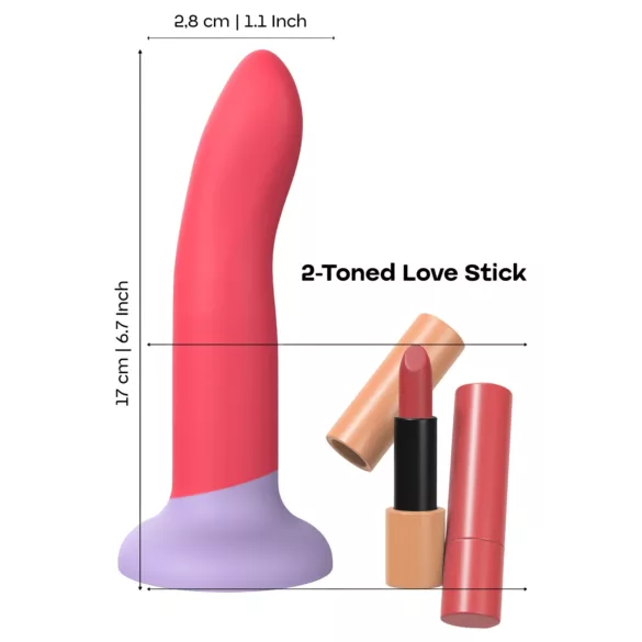 Dreamtoys Love Signal - dildo mediu din silicon bicolor (roșu)