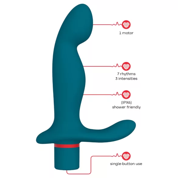 Dreamtoys Love Signal - vibrator pentru masaj prostatic (turcoaz)