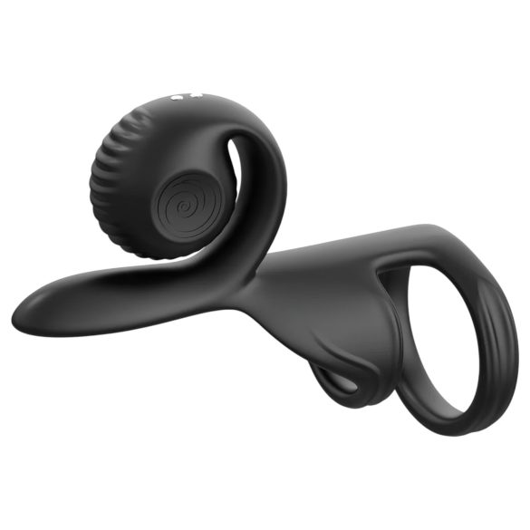 Snail Vibe Jovi - inel penis și vibrator pentru cuplu - silicon negru