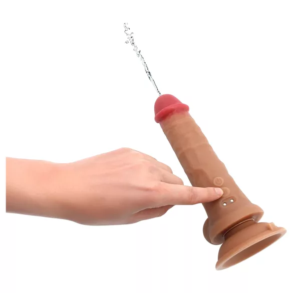 Kiotos Cox Power - dildo vibrator cu funcție de ejaculare și telecomandă (culoare naturală)