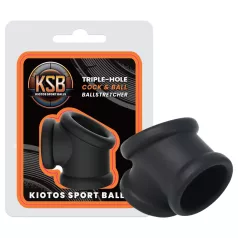 Kiotos - extensor din silicon pentru penis și scrot (negru)