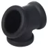 Kiotos - extensor din silicon pentru penis și scrot (negru)