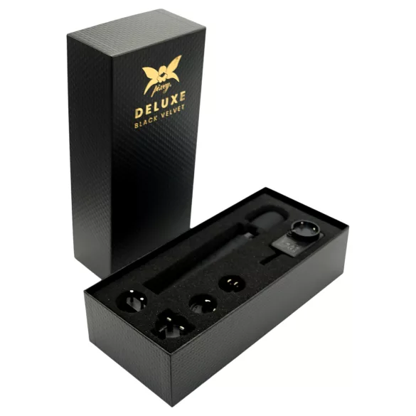 Pixey Deluxe Black Velvet - vibrator tip baghetă M (negru)