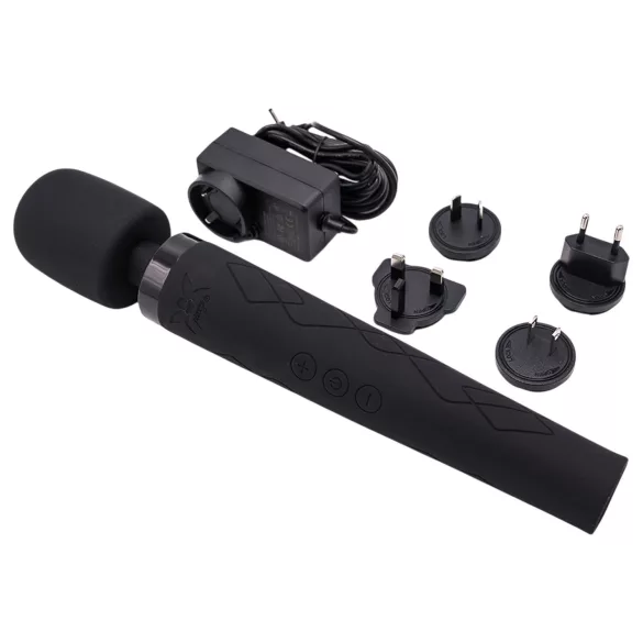 Pixey Deluxe Black Velvet - vibrator tip baghetă M (negru)