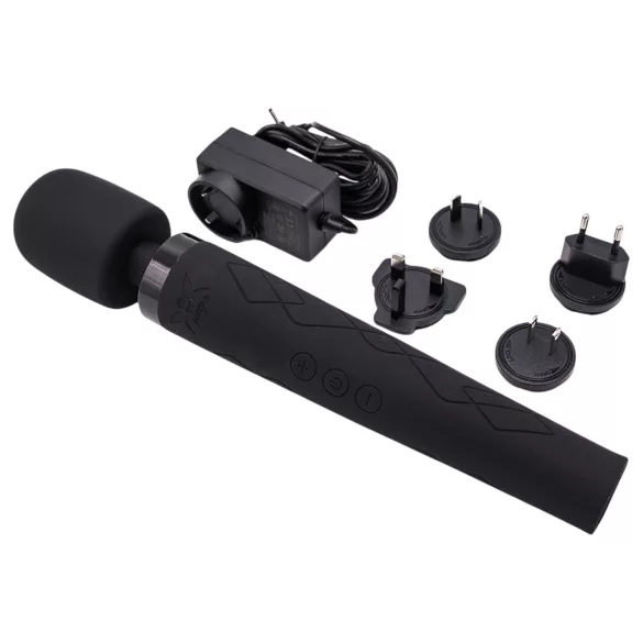 Pixey Deluxe Black Velvet - vibrator tip baghetă L (negru)