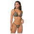 Zôf Nina - set de sutien și chilot tanga cu imprimeu leopard (maro)