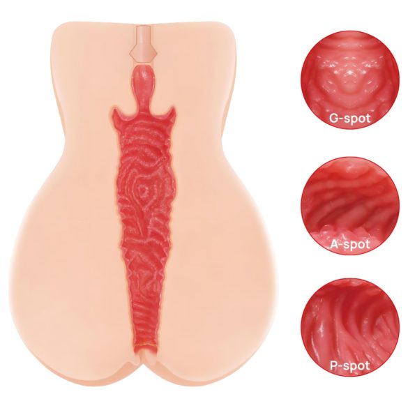 Kokos Onahole 004 - masturbator tip vagin dublu strat - silicon natur