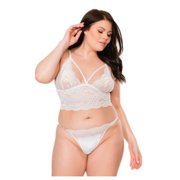 Coquette - set lenjerie dantelată - alb (XL)