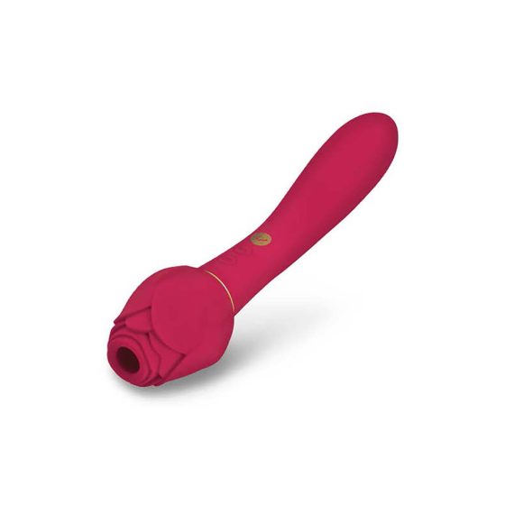 Secret Kisses Rosegasm - vibrator clitoridian 2în1 cu baterie (roșu)