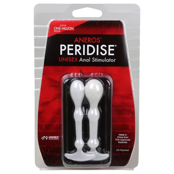 Aneros Peridise - set dildo anal - 2 bucăți - alb