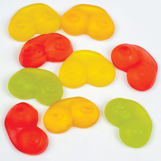 Jelly Boobs - bomboană gumată format de sân - cu gust de fructe (120g)